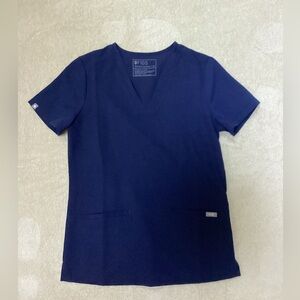 Figs Navy Blue Casma Three-Pocket Scrub Top